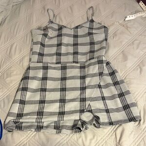 Popular Basics Black and White Asymmetrical Dress